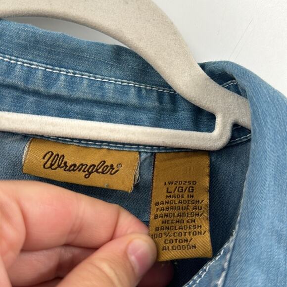 Wrangler denim pearl snap embellished vest tank top - Picture 2 of 5